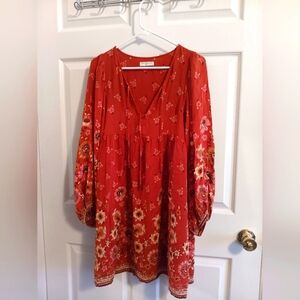 Spell Red Floral Dress